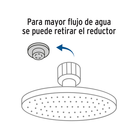 Regadera cromo 6' plato redondo, con brazo, FOSET ELEMENT | R-206 | 49576