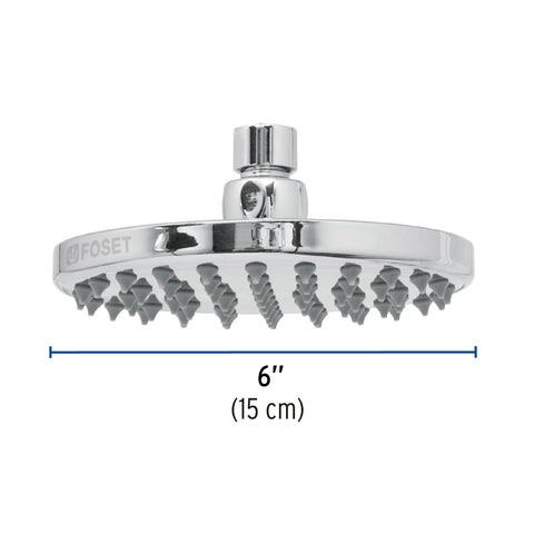 Regadera cromo 6' plato redondo, sin brazo, FOSET ELEMENT | R-206S | 49582