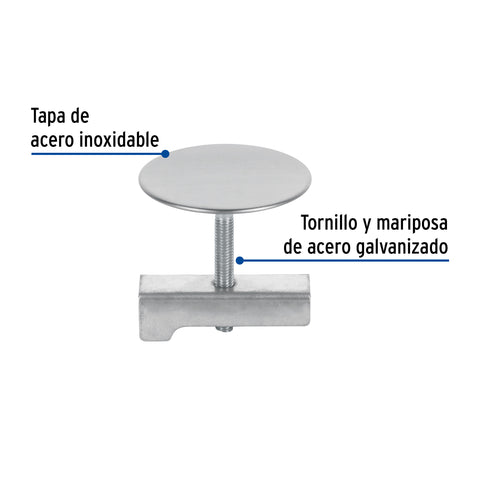 Cubretaladro de acero inoxidable 1-3/4' cromo, FOSET | CUTA-44 | 49595