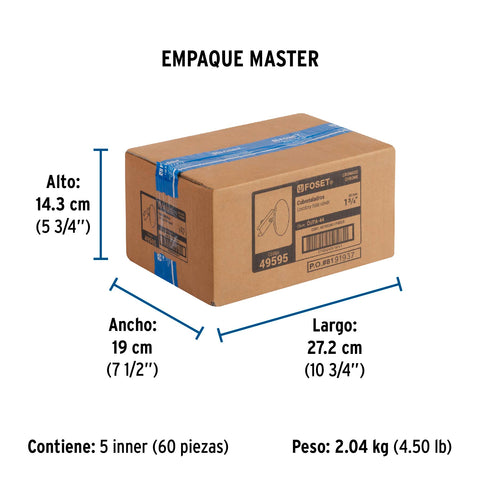 Cubretaladro de acero inoxidable 1-3/4' cromo, FOSET | CUTA-44 | 49595