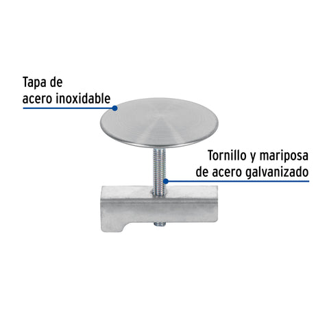 Cubretaladro de acero inoxidable 1-3/4' satín, FOSET | CUTA-44N | 49596