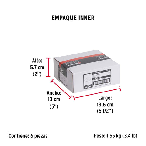 Bolsa c/2 bisagras cuadradas 3', plana, satinado, HERMEX | BC-303PB | 49597