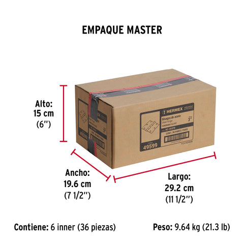 Bolsa c/2 bisagras cuadradas 3', plana, latón ant, HERMEX | BC-302PB | 49599
