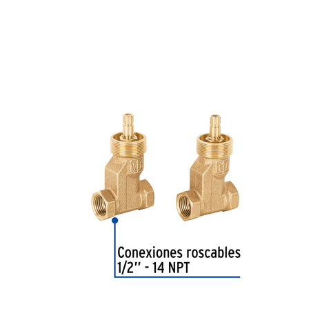 Juego llaves empotrar roscables, 1/4 vuelta, s/maneral FOSET | E-052SCE | 49601