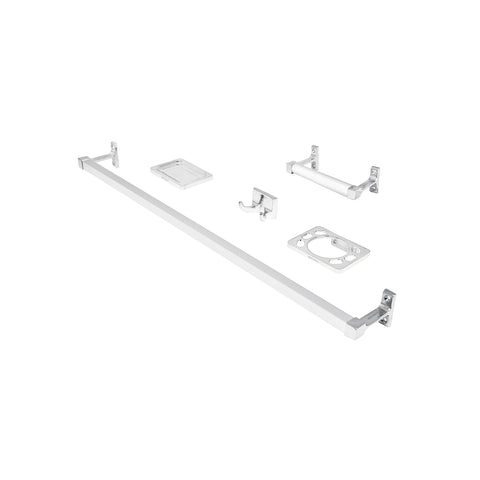 Juego de 5 accesorios para baño, metálicos, cromo, BASIC | A-900 | 49607