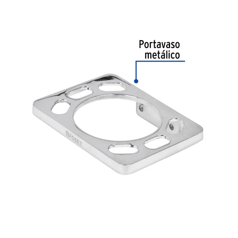 Portavaso cepillero, metálico, cromo, BASIC | A-907 | 49610