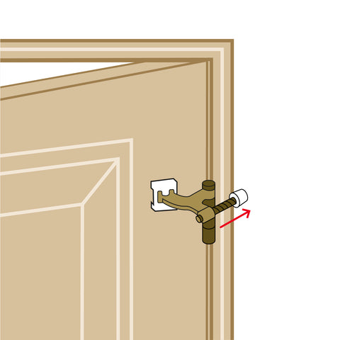 Tope de puerta para bisagra, acabado latón antiguo, HERMEX | TOBI-2 | 49614