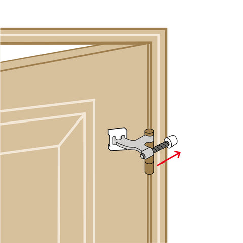Tope de puerta para bisagra, acabado cromo mate, HERMEX | TOBI-3 | 49615