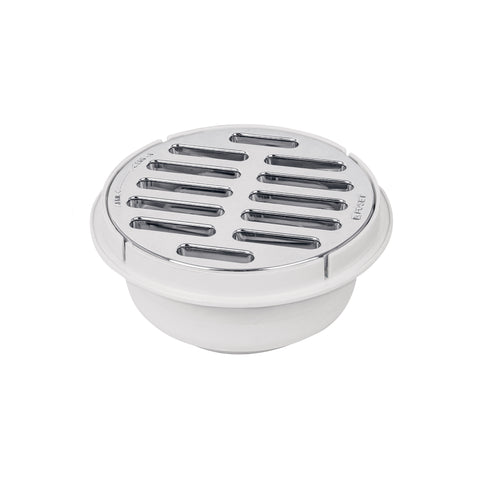 Coladera de ABS con rejilla cromada 5', 1/4 de vuelta, FOSET | COL-51 | 49616
