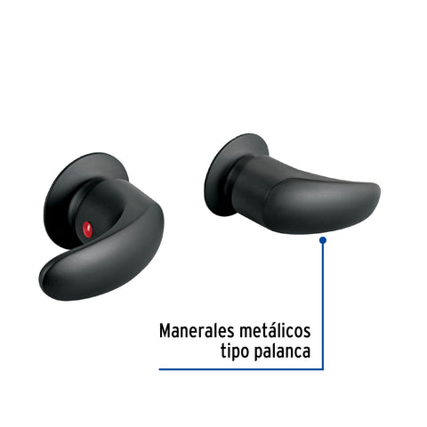 Juego de manerales de palanca para regadera, negro mate AQUA | AQMR-62M | 49629