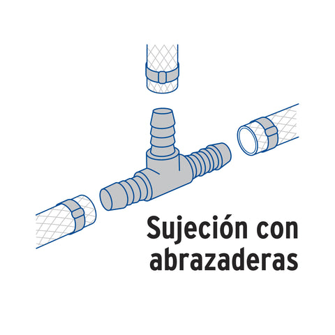 Tee inserción macho latón 1' para poliducto negro, FOSET | ADPO-1T | 49643