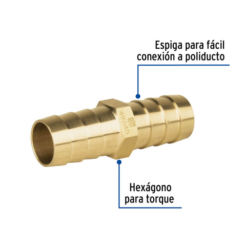 Cople inserción de latón 3/4' para poliducto negro, FOSET | ADPO-3/4C | 49645