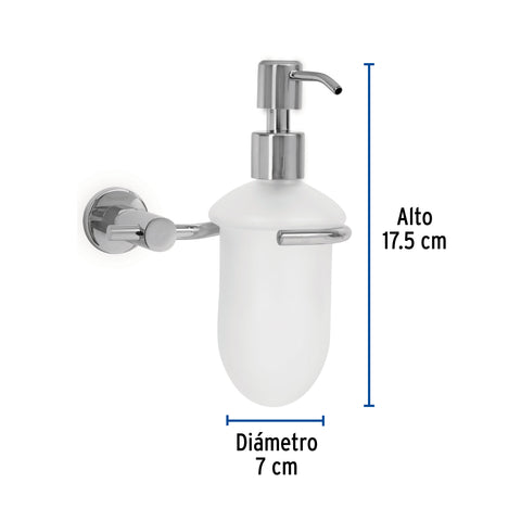 Dispensador de jabón a pared en acabado cromo, FOSET ELEMENT | ELA-75 | 49665