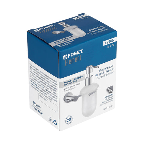 Dispensador de jabón a pared en acabado cromo, FOSET ELEMENT | ELA-75 | 49665