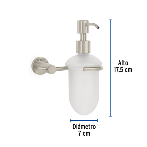 Dispensador de jabón a pared en acabado satín, FOSET ELEMENT | ELA-75N | 49666