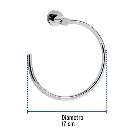 Toallero metálico de argolla acabado cromo, FOSET ELEMENT | ELA-77 | 49670