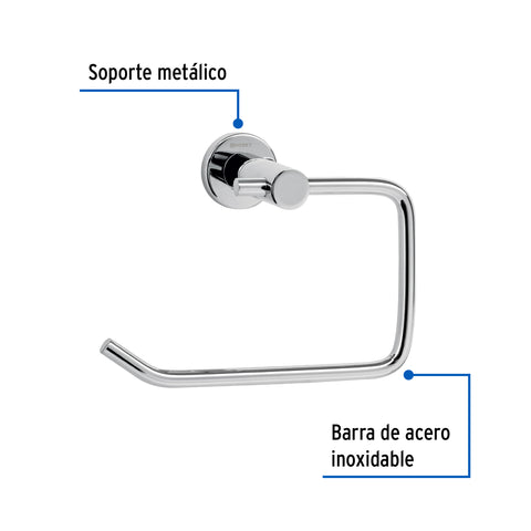 Portarrollo metálico acabado cromo, FOSET ELEMENT | ELA-72 | 49671