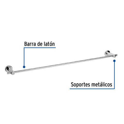 Toallero de barra de latón acabado cromo, FOSET ELEMENT | ELA-76 | 49672