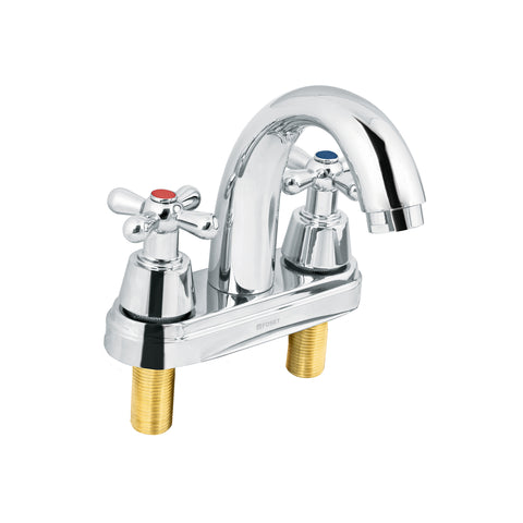 Mezcladora lavabo 4' cromo, nariz curva, cruceta, AQUA | AQM-51 | 49692