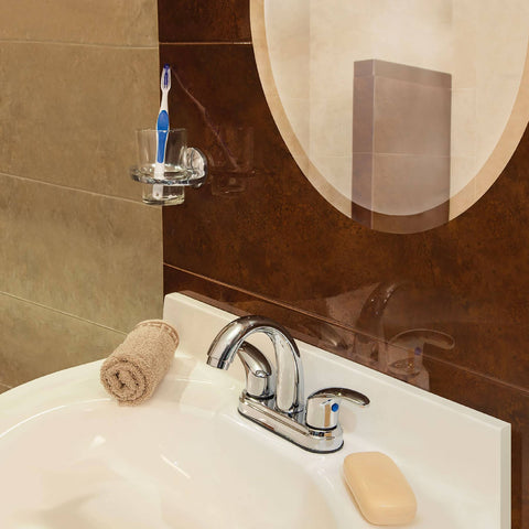 Mezcladora lavabo 4' cromo, nariz curva, palanca, AQUA | AQM-52 | 49693