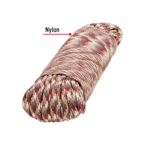 Piola de nylon paracord de 4mm x 30m camo, madeja, FIERO | PIO-430NC | 49706