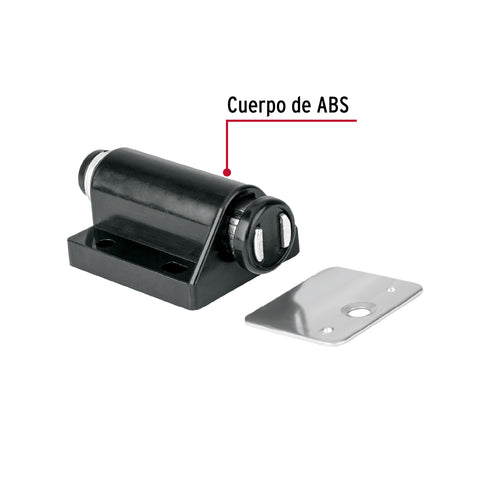 Pistón Magnético para puerta / cajón, negro. HERMEX | PIMA-6 | 49727
