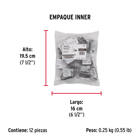 Pistón Magnético para puerta / cajón, negro. HERMEX | PIMA-6 | 49727
