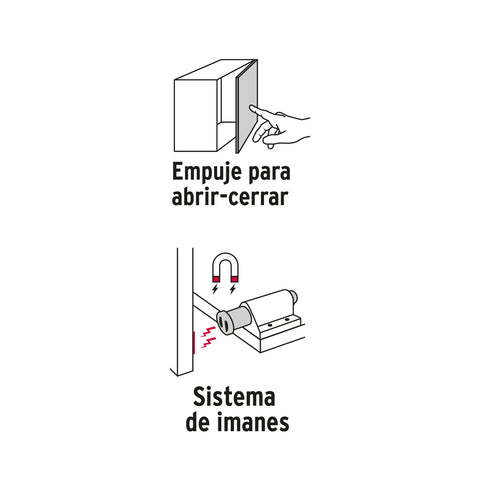 Pistón Magnético para puerta / cajón, negro. HERMEX | PIMA-6 | 49727