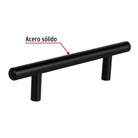 Jaladera de acero, 96mm, línea Cilindro, negro, HERMEX | JAL-0361 | 49731
