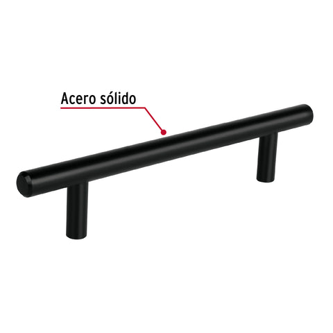 Jaladera de acero, 128mm, línea Cilindro, negro, HERMEX | JAL-0362 | 49732