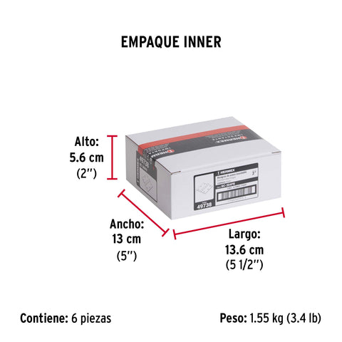 Bolsa c/2 bisagras cuadradas 3', plana, acero inox, HERMEX | BC-304PB | 49738
