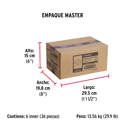 Bolsa c/2 bisagras cuadradas 3-1/2', plana,acero inox,HERMEX | BC-354PB | 49739