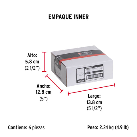 Bolsa c/2 bisagras cuadradas 3-1/2', plana,acero inox,HERMEX | BC-354PB | 49739