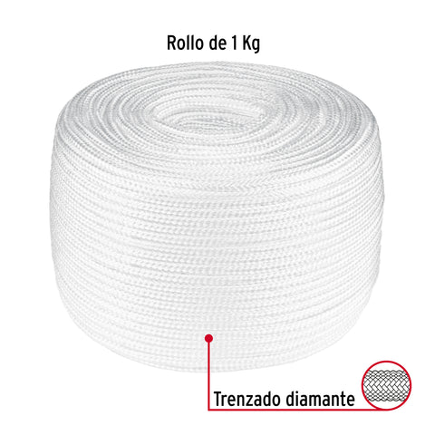 Piola de poliéster diamante de 6 mm, 1 kg, FIERO | PIO-61KP | 49754