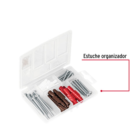 Estuche 26 taquetes 3/16', 1/4', 5/16', c/pijas #6, #8, #10 | TQ-26J | 49770
