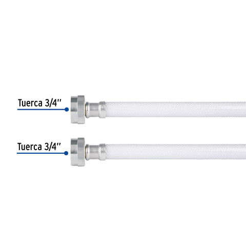 Manguera para lavadora, vinilo, 3/4' x 3/4', 1.2 m, FOSET | FLV-120B | 49779