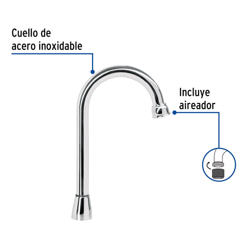 Cuello tipo bar para mezcladora de lavabo, cromo, AQUA | AQCR-60 | 49790