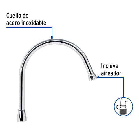 Cuello largo para mezcladora de fregadero, cromo, AQUA | AQCR-80 | 49791