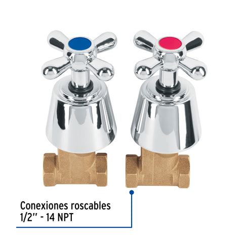 Juego llaves empotrar roscables, cruceta, AQUA | AQE-061 | 49796