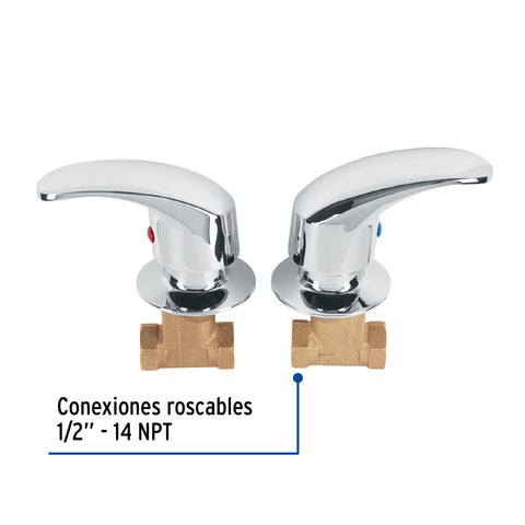 Juego llaves empotrar roscables, palanca, AQUA | AQE-062 | 49797