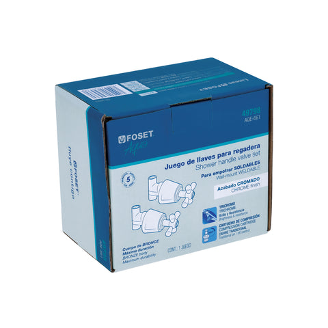 Juego llaves empotrar soldables, cruceta, AQUA | AQE-661 | 49798