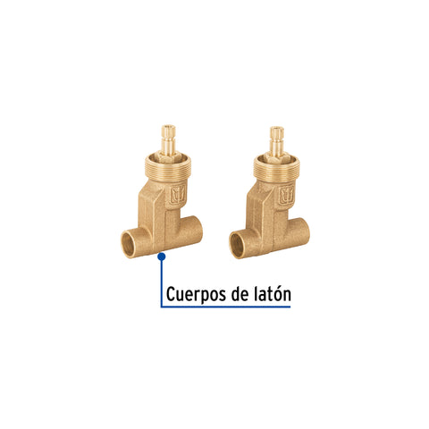 Juego llaves empotrar soldables, compresión, s/maneral BASIC | E-652SB | 49803