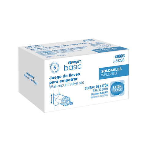Juego llaves empotrar soldables, compresión, s/maneral BASIC | E-652SB | 49803