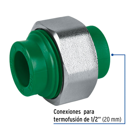 Tuerca unión PPR, tuerca latón, 1/2', FOSET | CV-971 | 49810