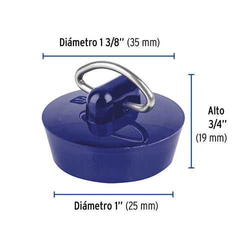 Tapón de PVC para lavabo, 26 a 35 mm, FOSET | TLAV-38 | 49815