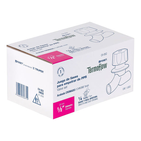 Juego de 2 llaves de empotrar PPR 1/2' con manerales, FOSET | CV-052 | 49828