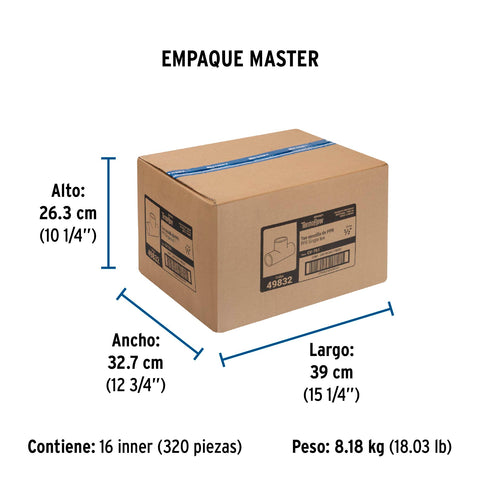 Tee sencilla de PPR 1/2', FOSET | CV-761 | 49832