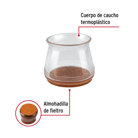 Caja con 24 protectores para patas de silla, transparente | PRS-7 | 49846