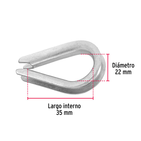 Bolsa con 10 guardacabos para cable de acero de 3/16', FIERO | GC-3/16 | 49909