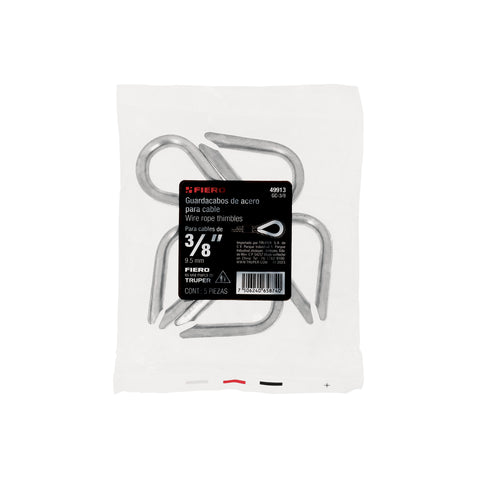 Bolsa con 5 guardacabos para cable de acero de 3/8', FIERO | GC-3/8 | 49913